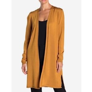 NWT T Tahari - Long Duster Gold Open Cardigan XS